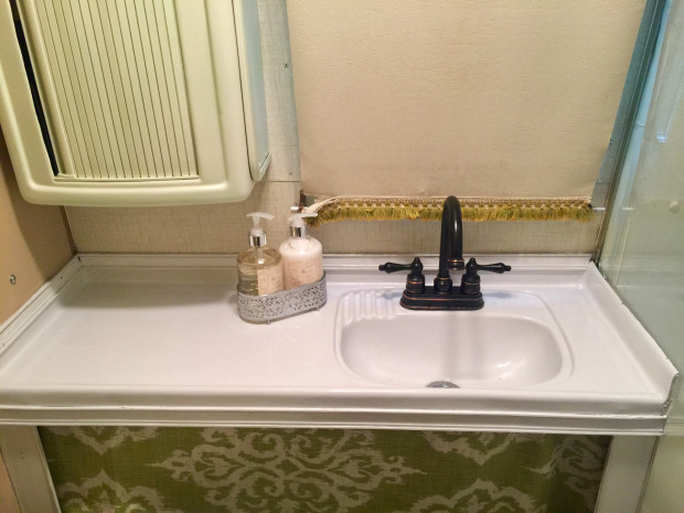 repainting a bathroom sink